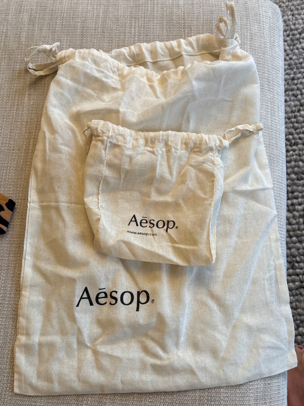 Aesop canvas bags